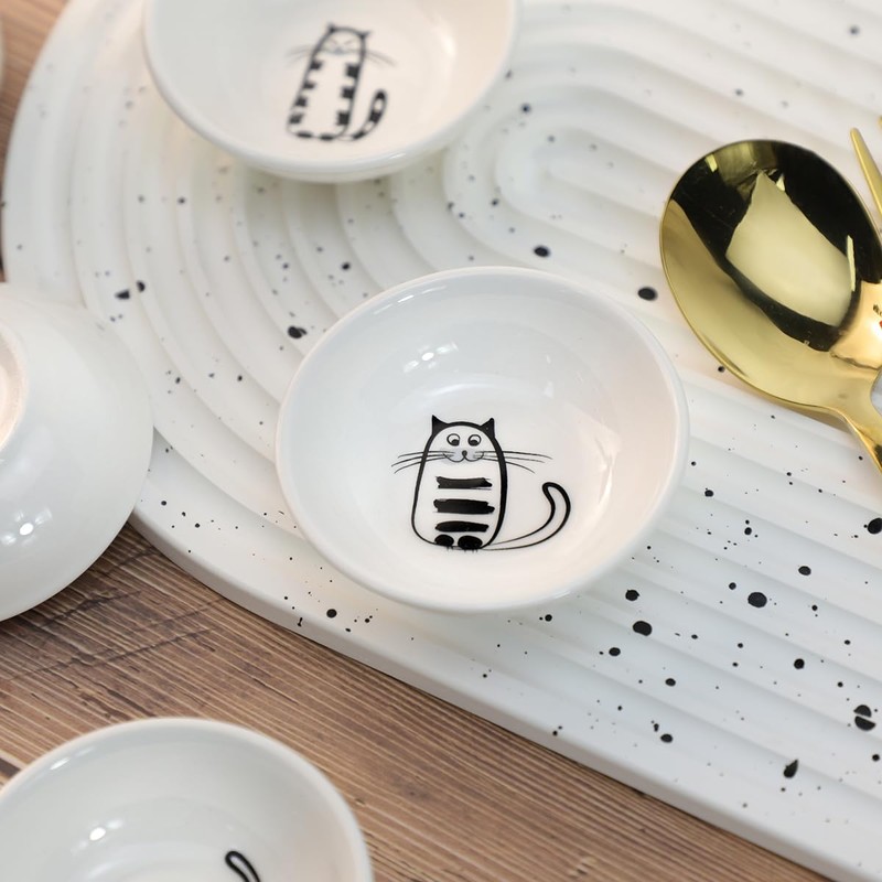 SOCOSY Super Cute Cat Ceramic Sauce Dish/Seasoning Bowl/Sushi Soy Dipping