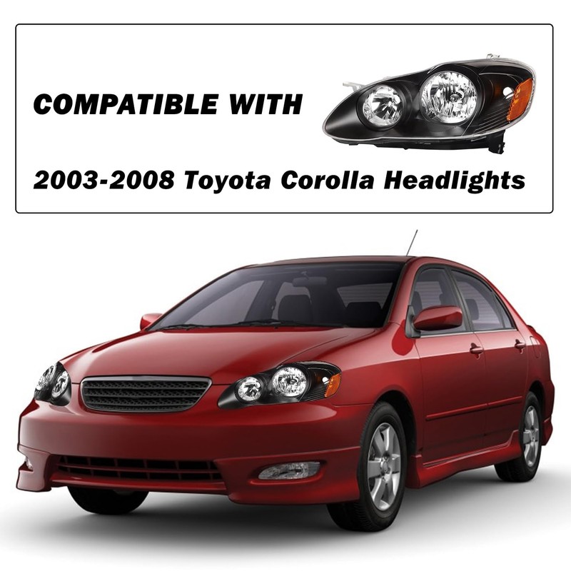 SOCKIR Headlight Assembly Compatible with 2003 2004 2005 2006 2007