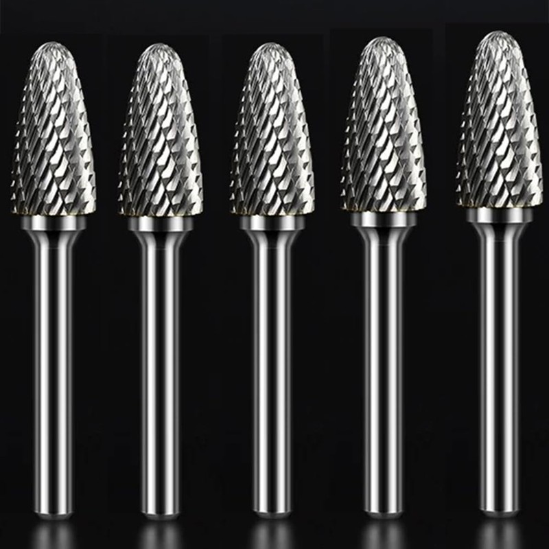 Carbide Burr Set 1/4" Shank SF-3 Die Grinder Bits Tungsten