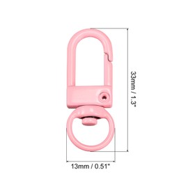 uxcell Swivel Clasps Snap Hook, 33x13mm Colorful Lobster Claw Clasp for Keys Organization, DIY Crafting, Pink, 16Pcs