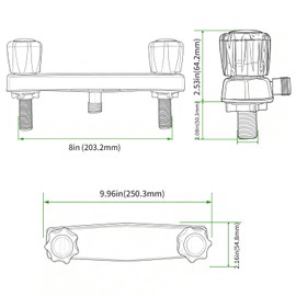 RV Shower Faucet, Camper Shower Faucet, 8" Camper Bathroom RV Faucet Shower Valve for Outdoor Outside and Indoor (chrome)