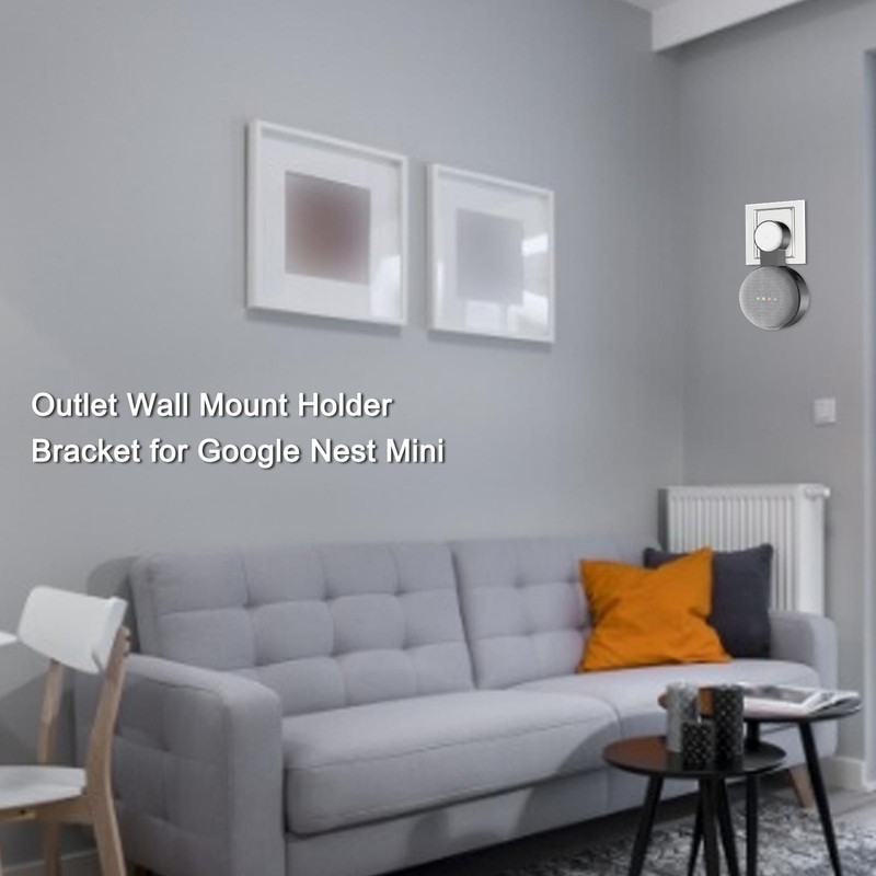 Wall Mount Holder Compatible for Nest Mini Space Saving Outlet