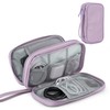 Teskyer Cable Organiser Bag, Portable Double Layer Travel Tech Pouch,