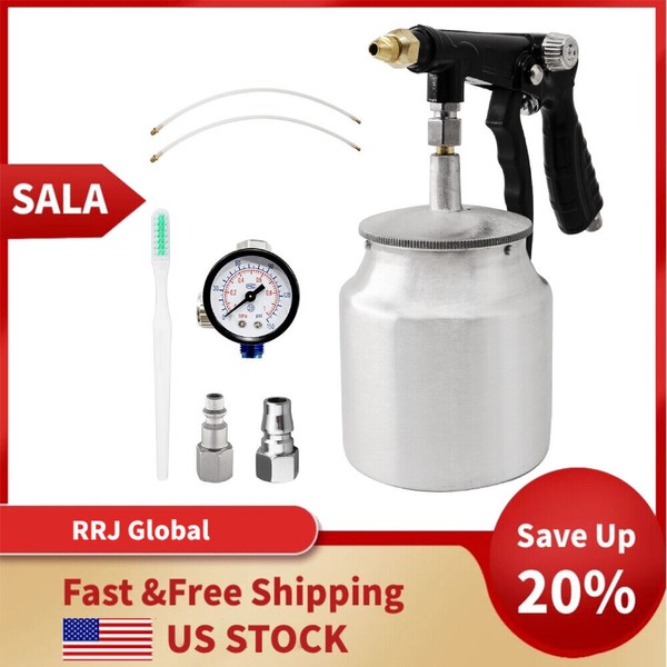 RRJ Air Undercoating Spray Gun w/ Suction Cup,22" Wand Nozzle,Gauge,S