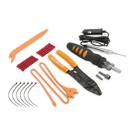 Scosche TK12A Complete Car Stereo Tool Kit - Professional Automotive Grade Car Audio Installation Set with Bit Driver, No Scratch Pry Tool, Wire Stripper, Crimping Tool, and Electrical Connectors