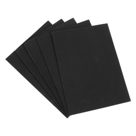 Adhesive Foam Sheets 5 Pcs Self Adhesive Closed Cell Foam Neoprene Rubber Sheets 12" X 8" X 0.12" Self Stick Insulation Anti Vibration Pads for Furniture Cars Speakers DIY Black