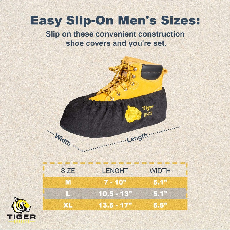 Tiger Effects Reusable Shoe Covers Slip-on Washable Work Boot Protectors