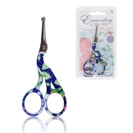 JubileeYarn Rounded Embroidery Craft Stainless Steel Stork Scissors - Small Blue - 3 Pairs