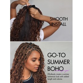 LUVME Human Braiding Hair 22 Inch Brown Deep Wave Bulk Human Hair for Braiding 2 Units in 1 Pack Total 100g No Weft Real Human Hair Extensions for Micro Braiding Hair Human Hair Wavy Boho Braids