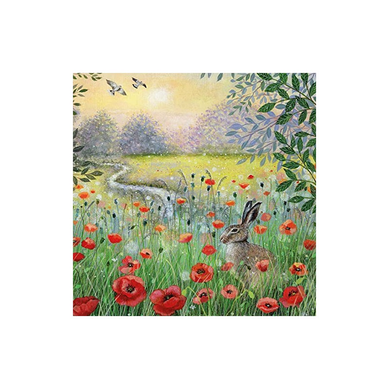 Museums & Galleries Lucy Grossmith Hare and Poppies Art Greeting