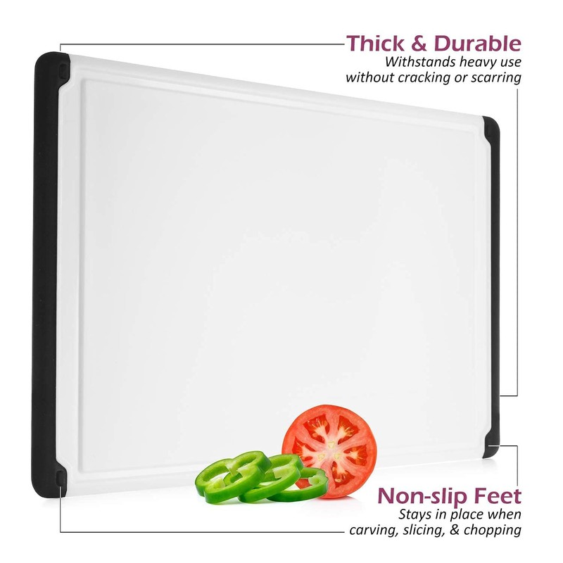Large Cutting Board for Kitchen - 18x12 Inch Plastic Cutting