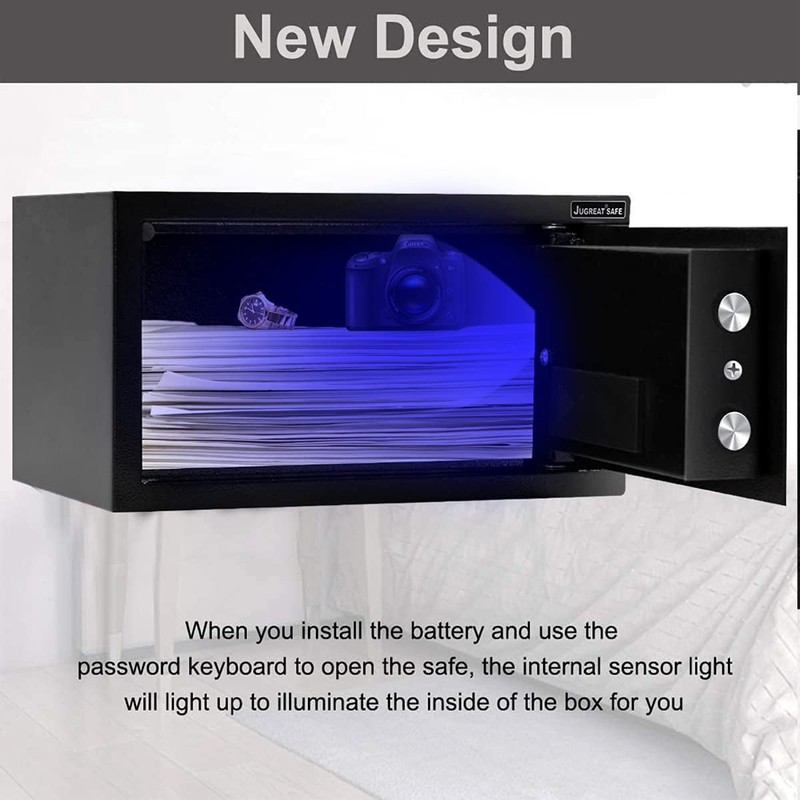 JUGREAT Safe Box with Sensor Light,Electronic Digital Security Safe Steel