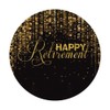 Yeele 7.5x7.5ft Happy Retirement Round Backdrops Cover Black and Gold