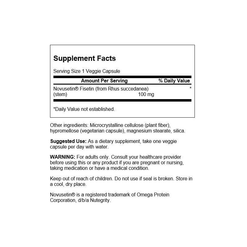 Swanson Fisetin Molecularly Similar to Apigenin, Luteolin, and Quercetin 100