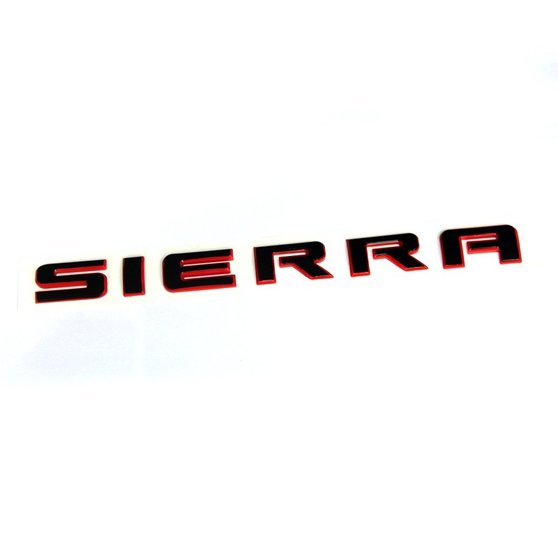 Yoaoo 2Pack OEM Sierra Red Line Emblem 3D Badges Nameplate