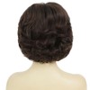 Brown Short Curly Wig Womens 1950s Retro Hair Wigs Heat