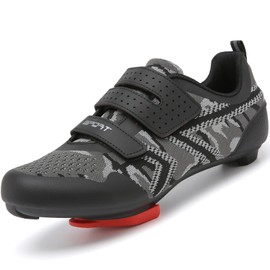 Unisex Cycling Shoes Compatible with Peloton Indoor Riding Road Bicycle with Delta Cleats Outdoor Pedal Bike Shoes(C_Black,42)
