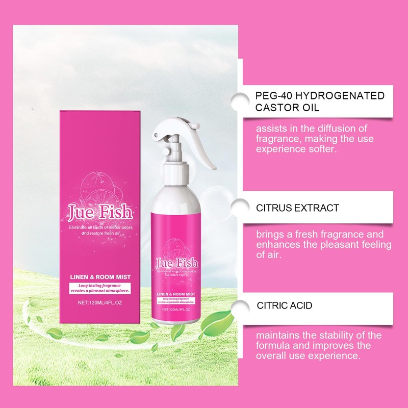 Linen & Room Mist, Multi-Purpose Air Freshener, Fast-Acting Odour Neutraliser,