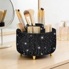 Diesisa Bling Makeup Organizer: 360°Rotating Bling Rhinestone Cosmetic Display Cases