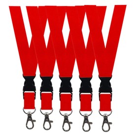 5 Pack Neck Safety Lanyards Detachable Buckle Enhanced Model Hook Breakaway Strap Quick Release Lanyard for ID Badge Holders,Key,Women Men Cell Phones USB Whistles - Red