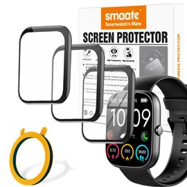 smaate 3D Screen protectors Compatible with uaue T60 1.91 inches smartwatch, 3 Piece, Full Coverage, Anti-shatter, with Non-slip Pad sticker