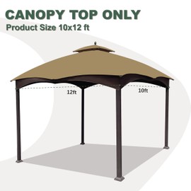 JANCANOPY 10X12 Replacement Gazebo Cover for Lowe's Gazebo Model #GF-12S004B-1,GF-12S004BTO (Beige)