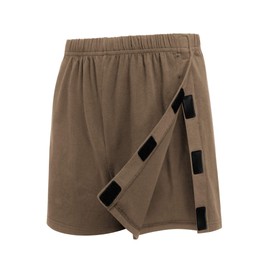 Deyeek Unisex Tear Away Shorts Side Snap on Shorts Mens Cotton Post Knee Surgery Must Haves After Hip Surgery Gifts Khaki
