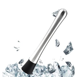 KDDOM 1 Piece Stainless Steel Muddler Mallet for Crushing Ice with Grooved Head For Making Mojito Mix And Other Drinks