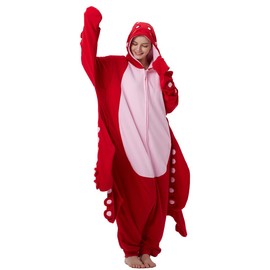 wotogold Animal Octopus Pyjamas Unisex Adult Cosplay Costumes, red