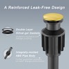 Bathroom Sink Drain without Overflow Brushed Gold, ABS Pop up
