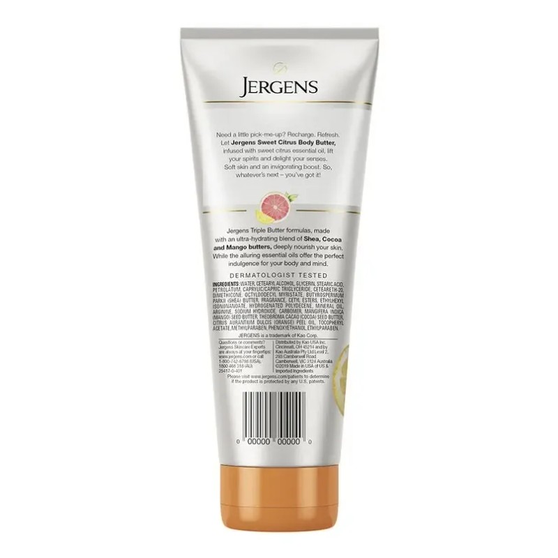 Crema Corporal Jergens Sweet Citrus Manteca Humectante 207ml