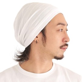 CHARM Lightweight Summer Hat for Men and Women Slouchy Hat Stretchy Slouch Knitted Hat Made of 100% Cotton Chemo Hat, White