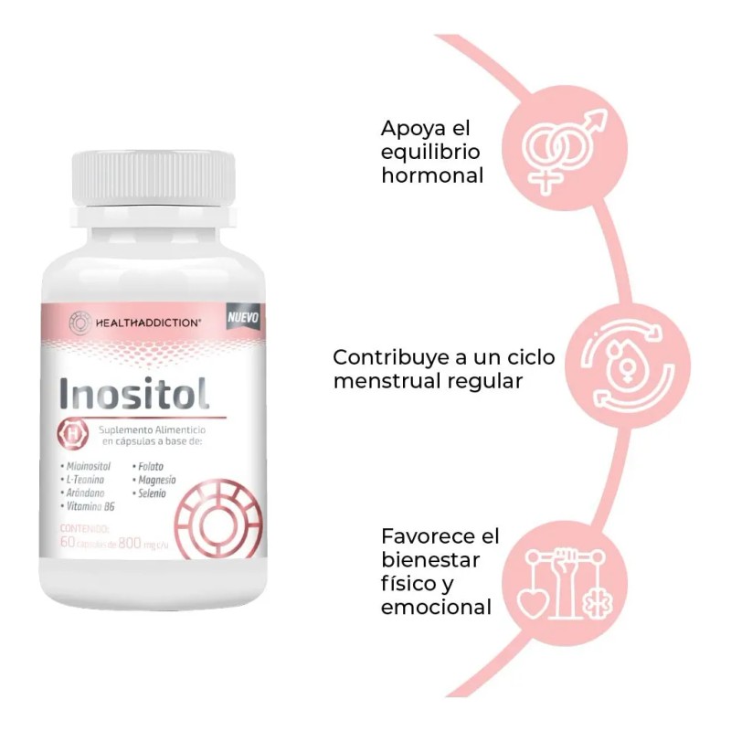 Myoinositol Mujer Magnesio Healthaddiction 60 Cápsulas Sin Sabor