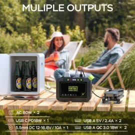 MARBERO Portable Power Station 88Wh Camping Lithium Battery Solar Generator F...