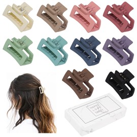Small Claw Hair Clips for Women Girls, Tiny Hair Claw Clips for Thin/Medium Thick Hair, 1.5 Inch Mini Hair Jaw Clips Matte Rectangle Nonslip Clip with Gift Box (Light color)