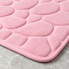 Embossed Pebble Microfiber Bath Mat with Anti-Slip Backing, Soft Floor