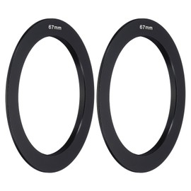 PATIKIL 67mm Lens Adapter Ring, 2 Pcs Metal Camera Lens Adapter for P Series Filter DSLR Camera Lenses Accessories, Black