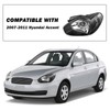 SOCKIR Headlight Assembly Fit for 2007-2011 Hyundai Accent, Rainproof Dustproof