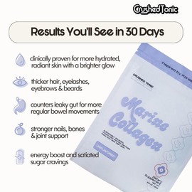 Rose Latte Marine Collagen – Korean Collagen for Skin, Hair, Nails & Health – 30 Servings, Gluten-Free, GMO-Free, Halal & Kosher Supplement