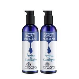 Árbora Aceite de Masaje Muscular con Árnica y Aceites Esenciales 2 Pack | Relajación y Alivio de Dolores Musculares y Articulares |Masaje Deportivo Con Eucalipto, Menta y Wintergreen Aromaterapia 90ml