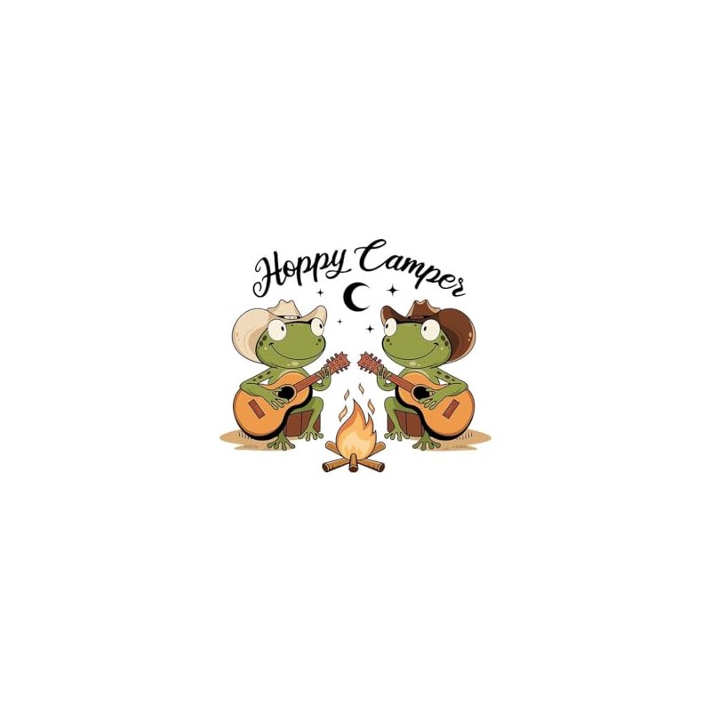 Banjo Frogs Playing Guitar Vinyl Sticker Decal 5x5 inches Camper