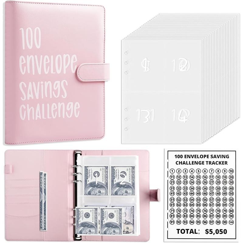 100 Envelopes Saving Challenge, A5 Money Saving Budget Binder with