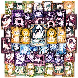 60 Pcs Cute Cats Water Bottle Stickers for Kids, Vinyl Waterproof Animal Decals for Classroom School, Students Teachers Supplies Prizes for Kids Teen Girls