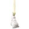 Easter Pendant White Rabbit Standing