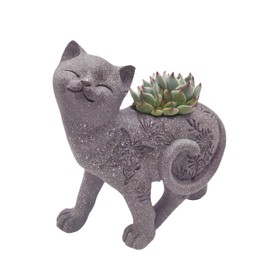 coolboy Cute Cat Succulent Pot with Drainage Hole,Resin Animal Planters Cat Statue Decor,Indoor Plant Pots Cactus Flower Pot for Home Decor and Office Desk Decoration or Outdoor Garden Decoration