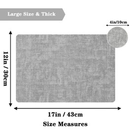 DVLOL Placemats Set of 4 - Faux Leather Heat Waterproof Oil-Proof Wipeable PU Place Mats, Resistant Reversible Table Mats for Kitchen, Dining, Outdoor 17" x 12" (Light Grey, Set of 4)