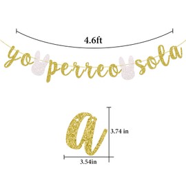 Yo Perreo Sola Banner Bad Bunny Decoración para fiesta de despedida de soltera, suministros para fiesta de cumpleaños, purpurina dorada