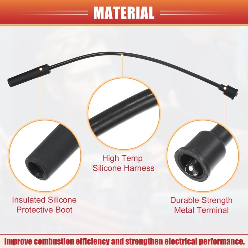ACROPIX 7mm Car Spark Plug Coil Wire Ignition Coil Harness