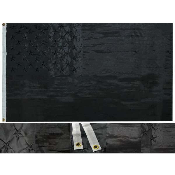 Trade Winds 3X5 USA American All Black 3'x5' Heavy Duty