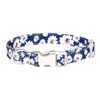 TopPetPro Floral Dog Collar White& Navy Blue Flower for Dog,